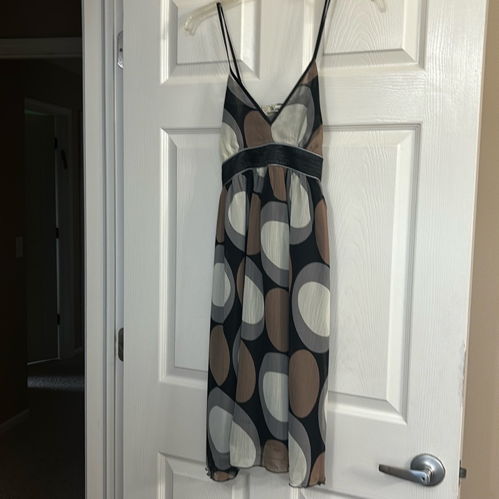 Vintage dress black cream tan